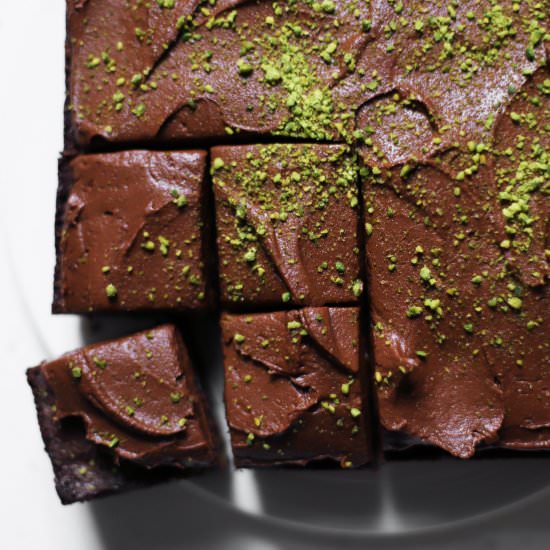 orange blossom pistachio brownies