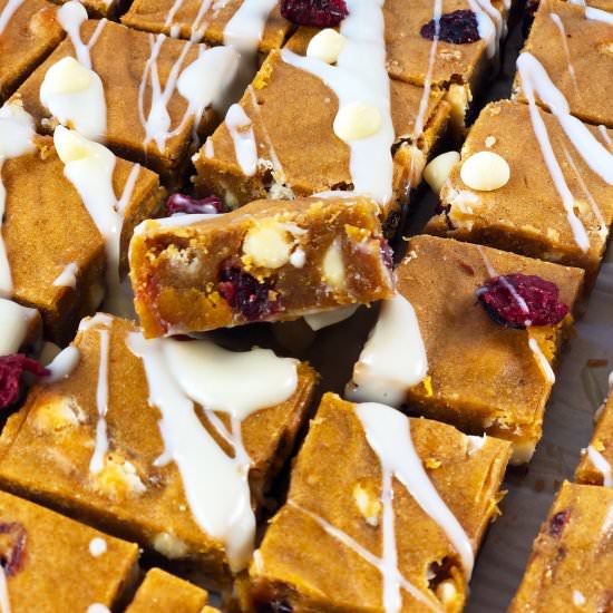 Pumpkin White Choc Blondies