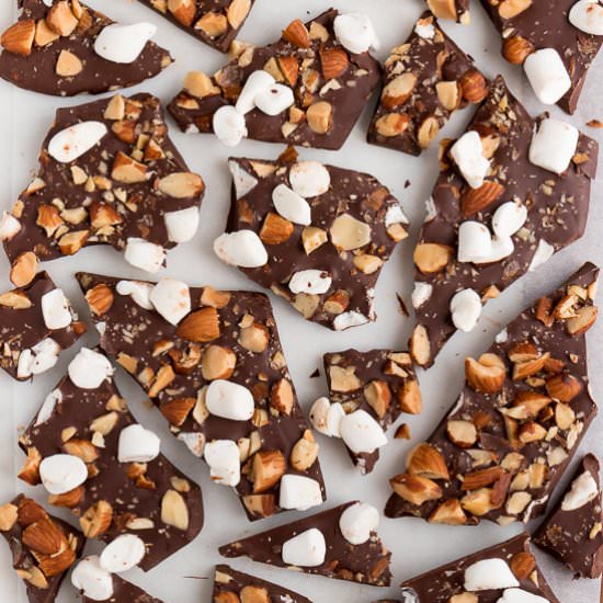 Rocky Road Chocolate Bark (Vegan)