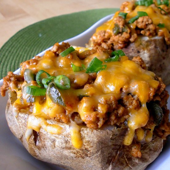 Turkey Sloppy Joe Stuffed Potatoes