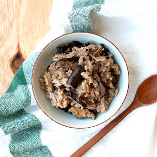 Mushroom Rice in a Rice Cooker