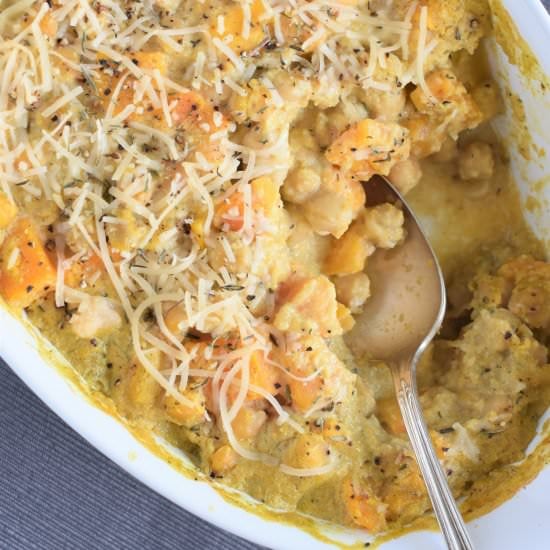 Chickpea-Butternut Squash Casserole
