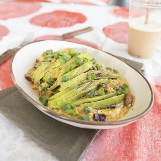 Pancetta and Avocado Scrambled Eggs