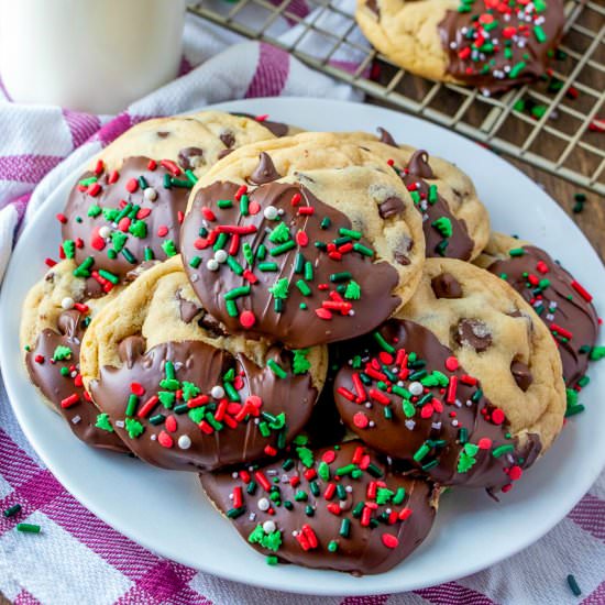 Dipped Chewy Chocolate Chip Cookie