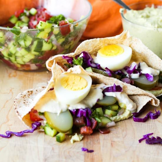 Vegetarian Sabich Sandwiches