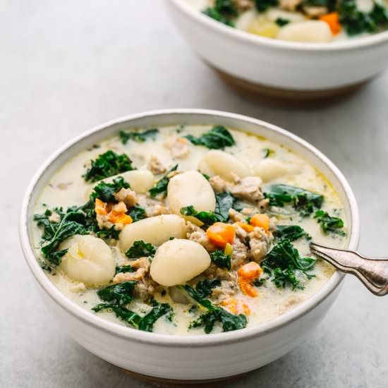 INSTANT POT SAUSAGE GNOCCHI SOUP