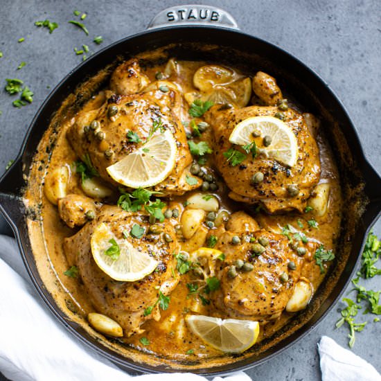 Lemon Garlic Chicken Thighs