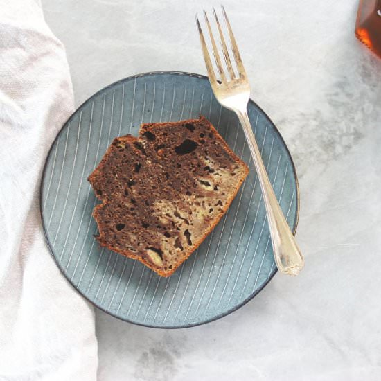 Marble choco-buckwheat banana bread