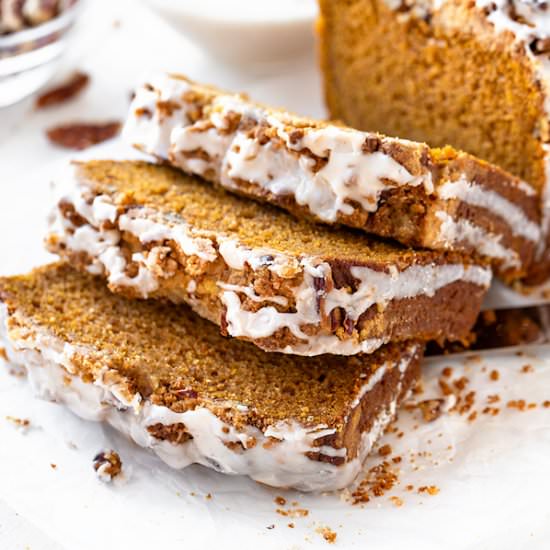 Pumpkin Bread with Pecan Streusel