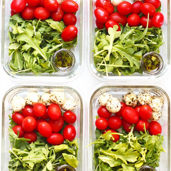 Meal Prep Arugula Caprese Salad