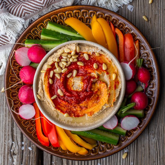Cauliflower Hummus with Harissa