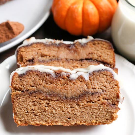 Paleo Pumpkin Cinnamon Roll Bread