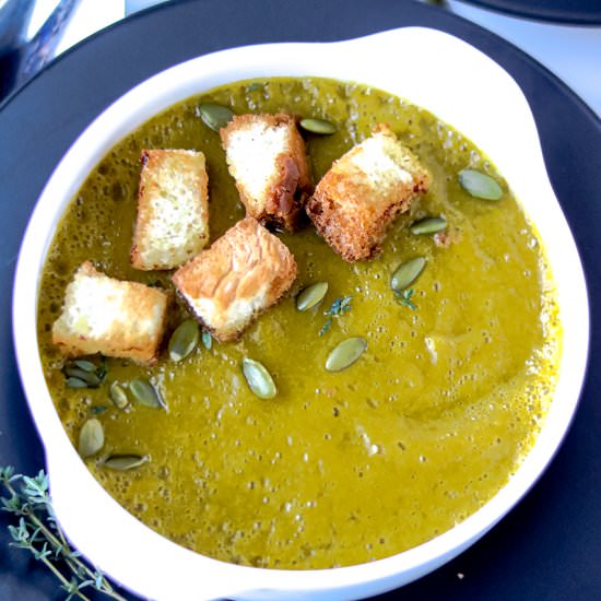 GREEN CREAMY BUTTERNUT SQUASH SOUP