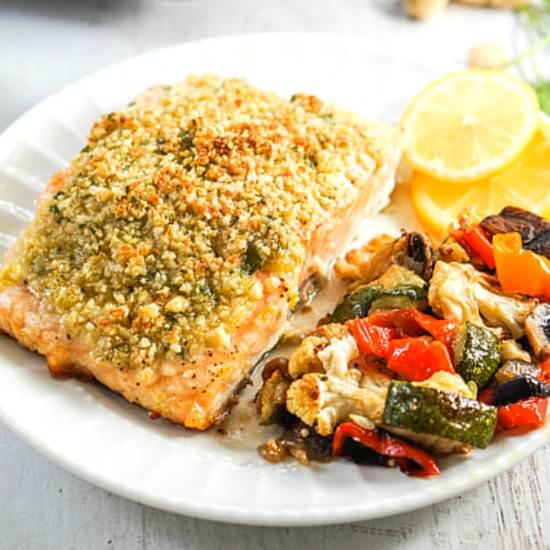 Easy Baked Nut Crusted Salmon