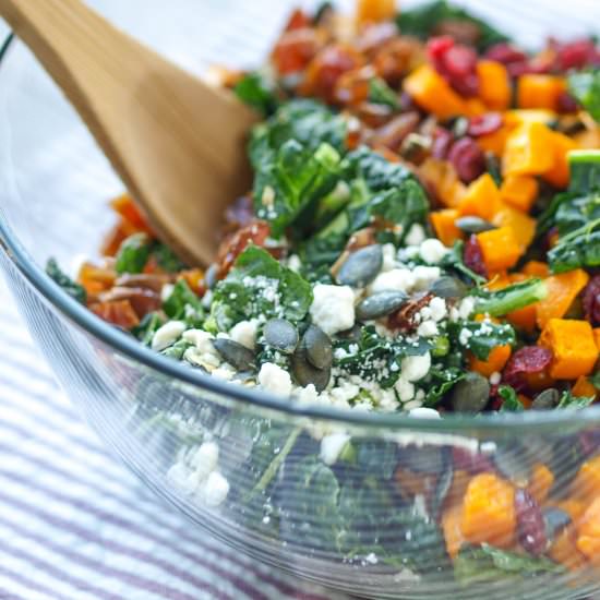 Butternut Squash & Date Kale Salad