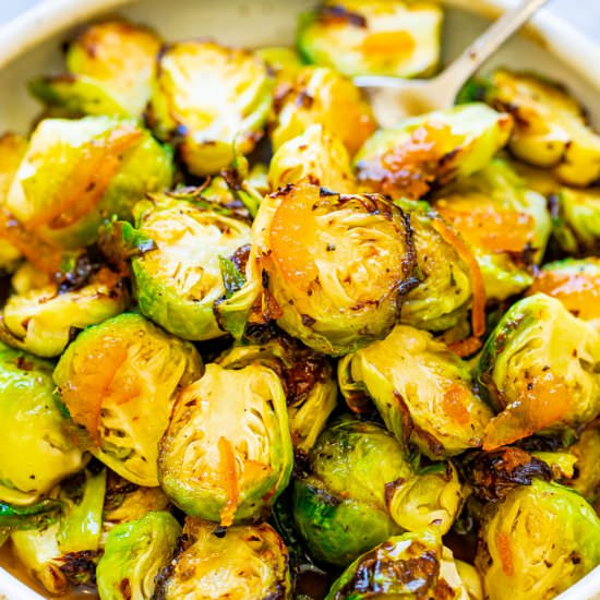 Orange Glazed Brussels Sprouts