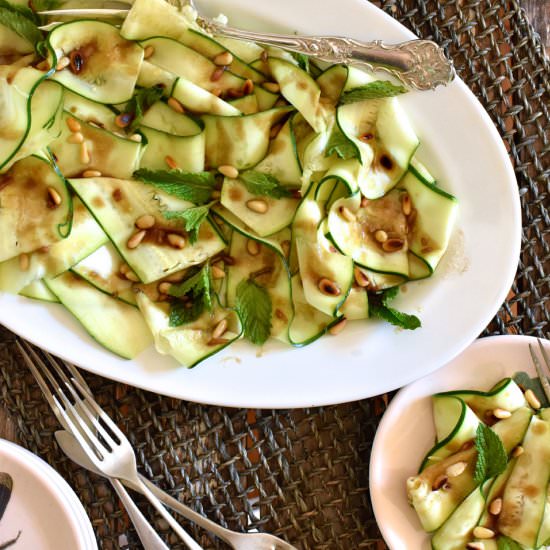Crunchy zucchini salad w pine nuts