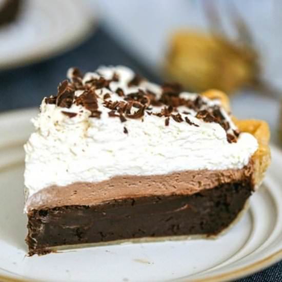 Triple Layer Chocolate Brownie Pie