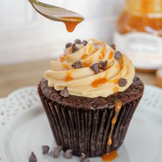 Chocolate salted caramel cupcakes