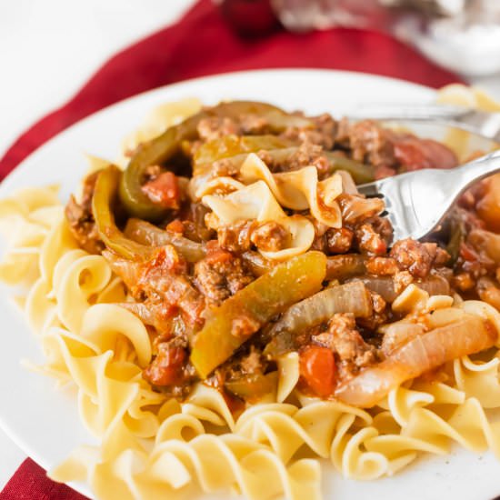 Ground Beef Pepper Steak