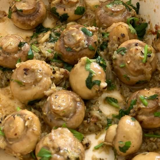 Roasted Garlic Herb Mushrooms