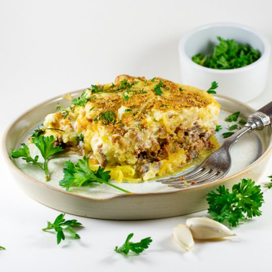 Spaghetti Squash Greek Pastitsio GF