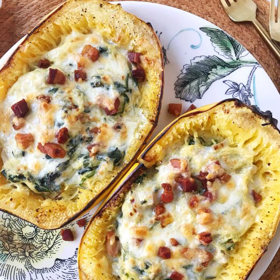 Spaghetti Squash & Creamed Spinach