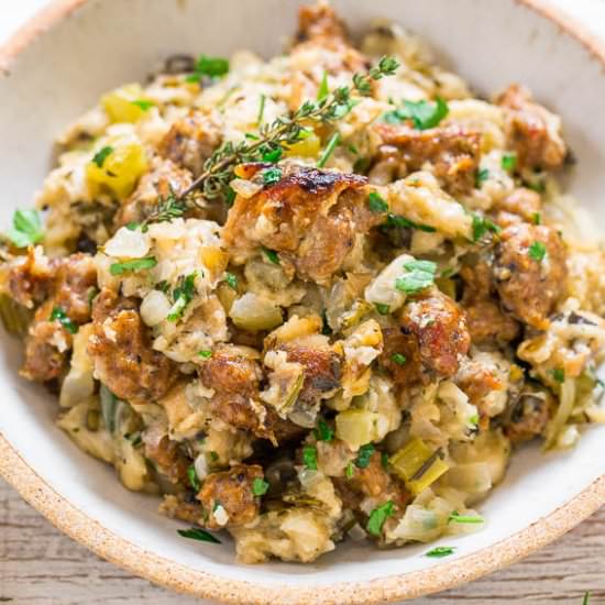 Slow Cooker Sausage Stuffing