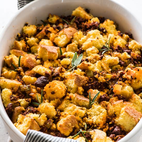 Cornbread Stuffing with Chorizo