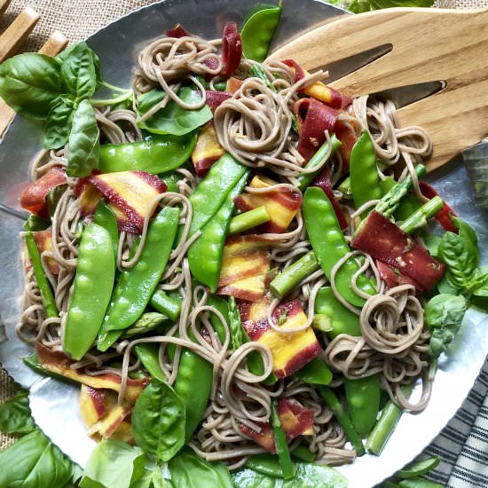 soba, snow pea & asparagus toss