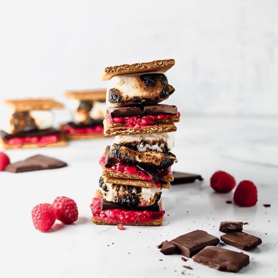 Dark Chocolate Raspberry S’mores