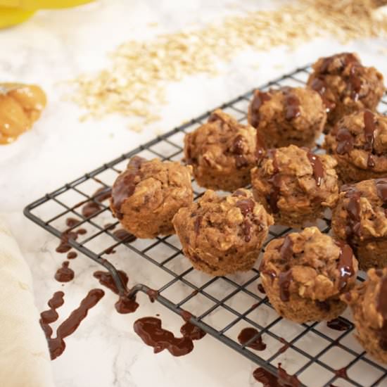 Peanut Butter Banana Mini Muffins