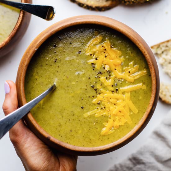 Roasted Broccoli and Cheese Soup