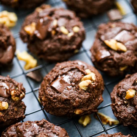 Brownie Walnut Chocolate Cookies