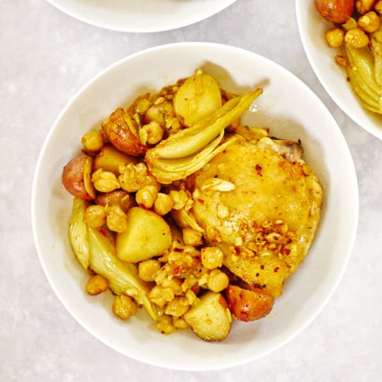 Chickpea & Fennel Chicken Traybake