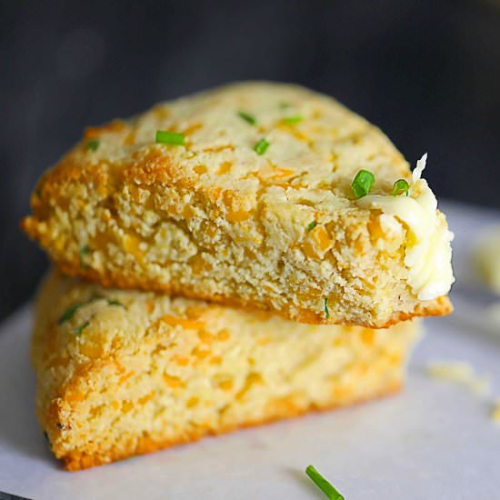 Keto Cheddar + Chive Scones