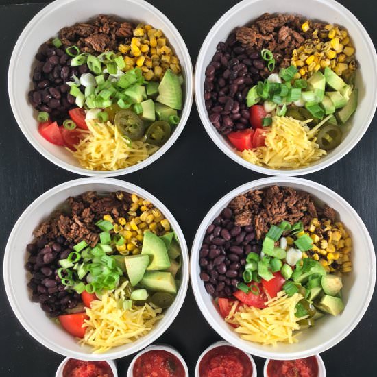 Spicy Beef & Black Bean Taco Salad
