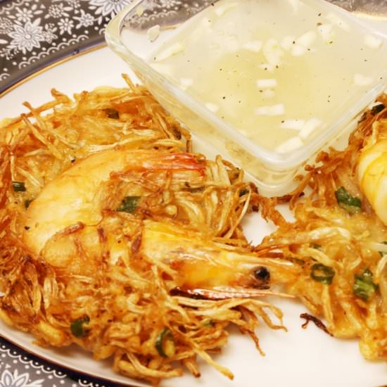 Bean Sprout Shrimp Fritter