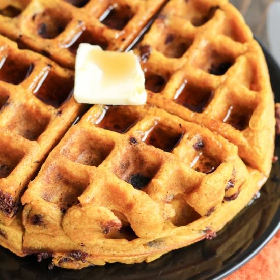 Pumpkin Chocolate Chip Waffles