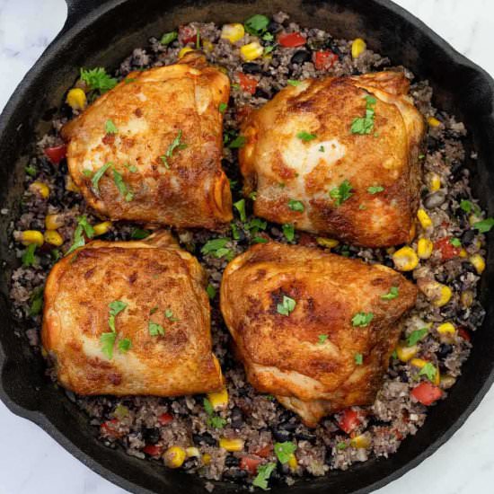 Skillet Chili Lime Chicken Thighs