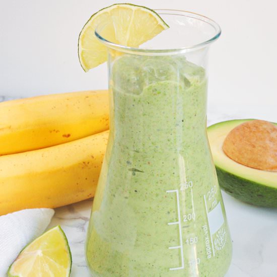 Creamy banana avocado smoothie