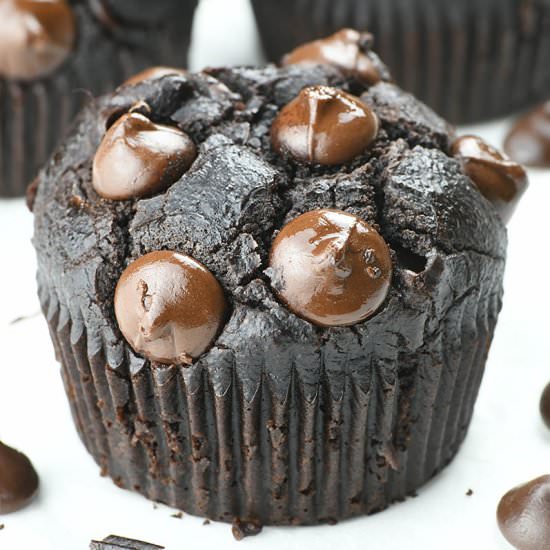 Skinny Double Chocolate Muffins