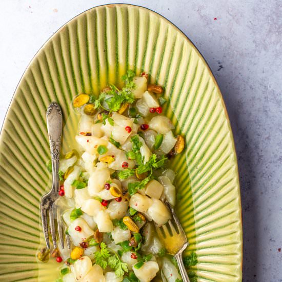 Scallops with Citrus & Pistachio