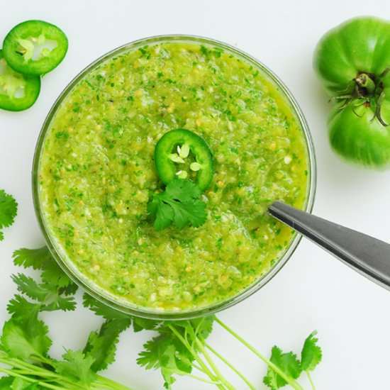 Fresh Green Tomato Salsa Verde