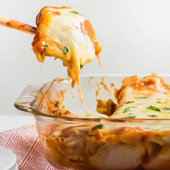 Shredded Chicken Enchiladas