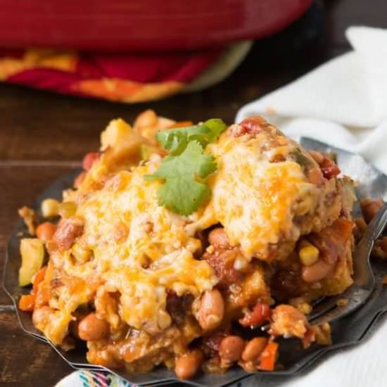 Polenta Enchilada Vegetarian Lasagna