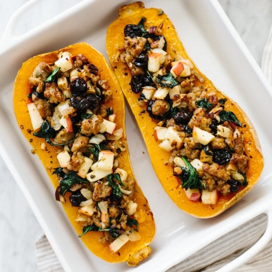 Sausage Stuffed Butternut Squash