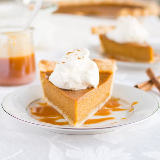 Salted Caramel Pumpkin Pie