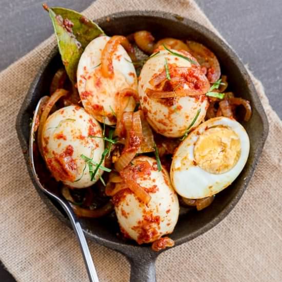 Eggs in Spicy Sambal Sauce