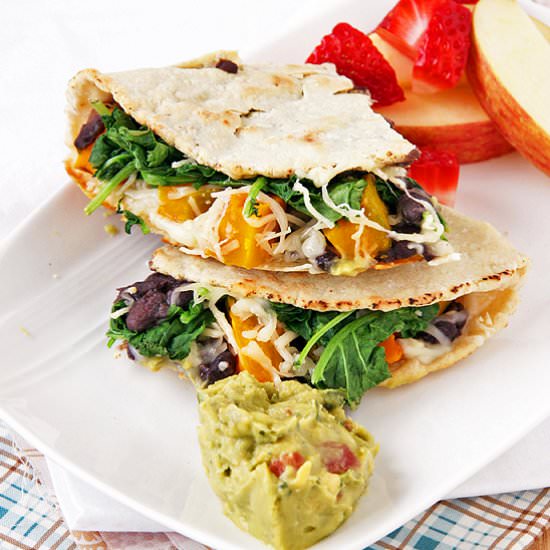 Winter Squash & Greens Quesadilla